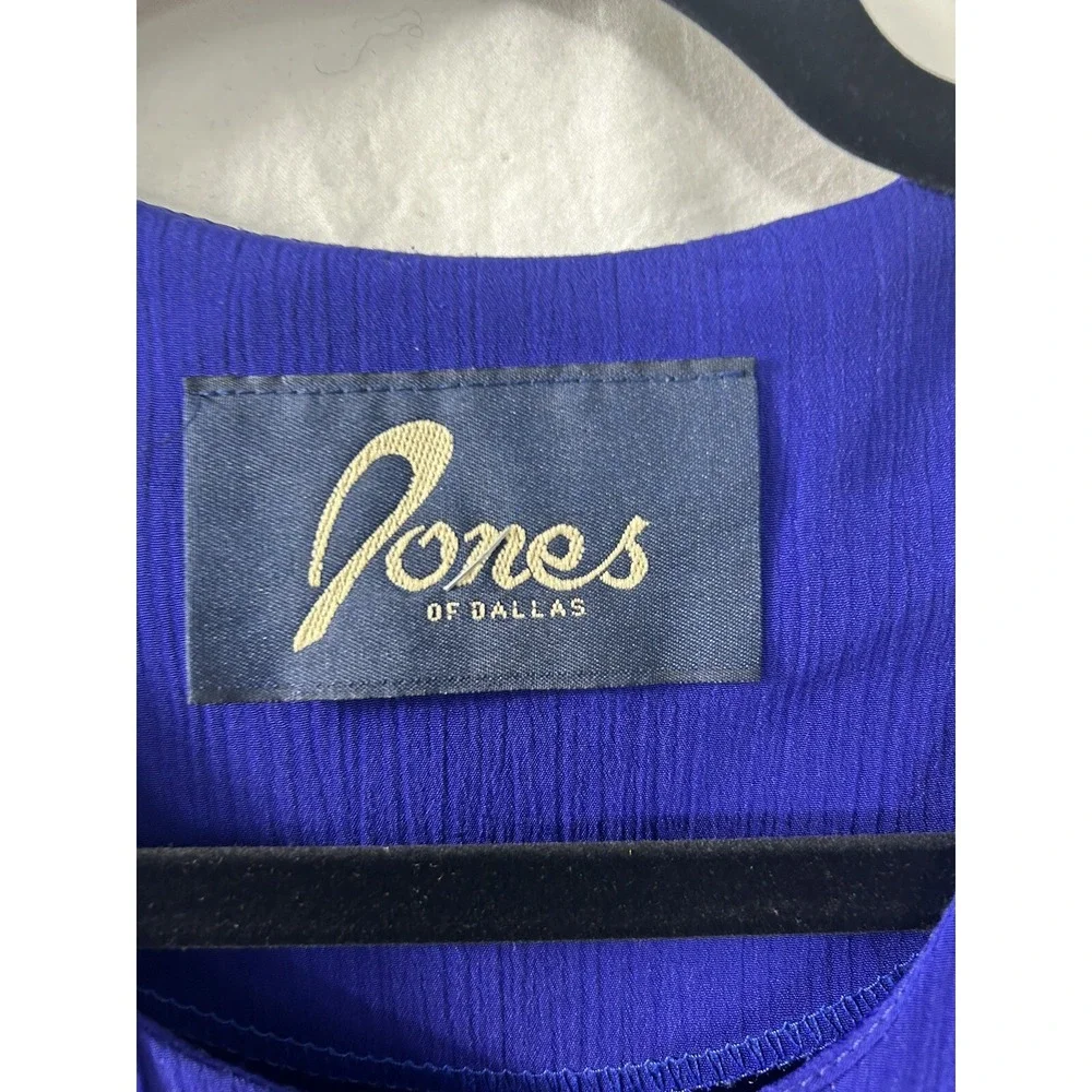 Jones of Dallas Womens Vintage Royal Blue 2 Piece Tunic‎ and Pants Set Size 14